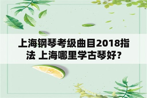 上海钢琴考级曲目2018指法 上海哪里学古琴好？