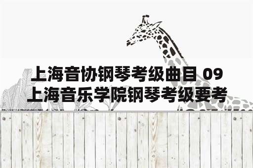 上海音协钢琴考级曲目 09上海音乐学院钢琴考级要考乐理吗？