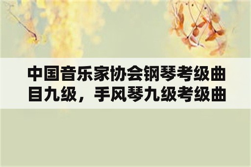 中国音乐家协会钢琴考级曲目九级，手风琴九级考级曲目？