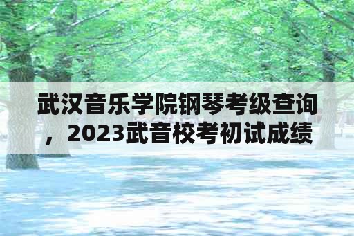 武汉音乐学院钢琴考级查询，2023武音校考初试成绩公布时间？