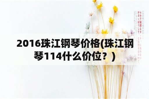 2016珠江钢琴价格(珠江钢琴114什么价位？)