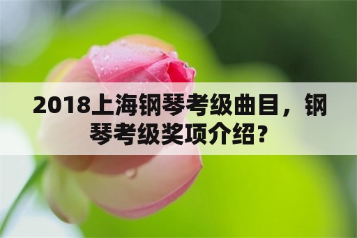 2018上海钢琴考级曲目，钢琴考级奖项介绍？