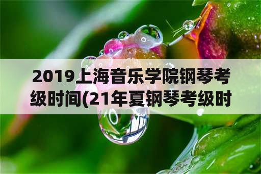 2019上海音乐学院钢琴考级时间(21年夏钢琴考级时间？)