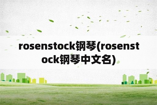 rosenstock钢琴(rosenstock钢琴中文名)