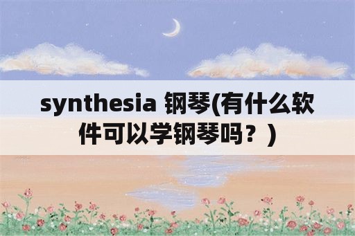 synthesia 钢琴(有什么软件可以学钢琴吗？)