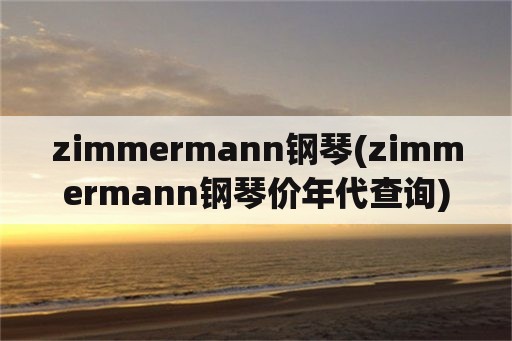 zimmermann钢琴(zimmermann钢琴价年代查询)