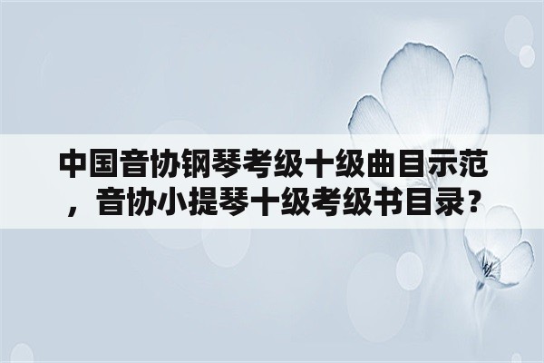 中国音协钢琴考级十级曲目示范，音协小提琴十级考级书目录？