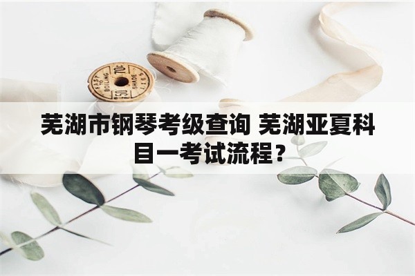 芜湖市钢琴考级查询 芜湖亚夏科目一考试流程？