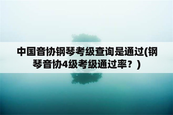 中国音协钢琴考级查询是通过(钢琴音协4级考级通过率？)