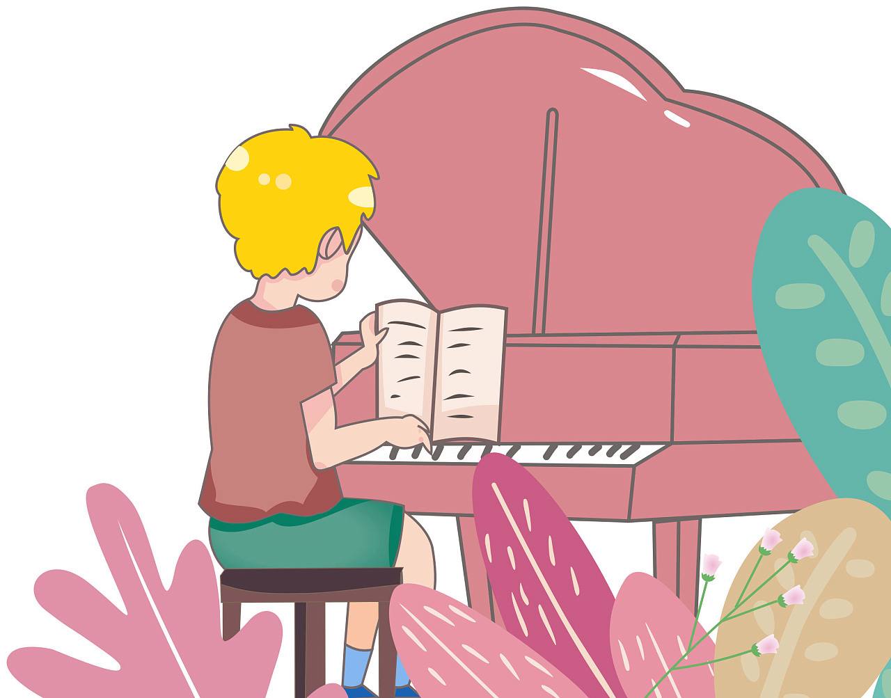 弹钢琴的漫画男(弹钢琴的漫画男生图片)