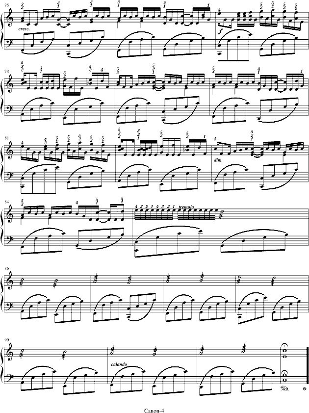 c调卡农钢琴曲五线谱带指法(卡农c大调简易版钢琴谱带指法)