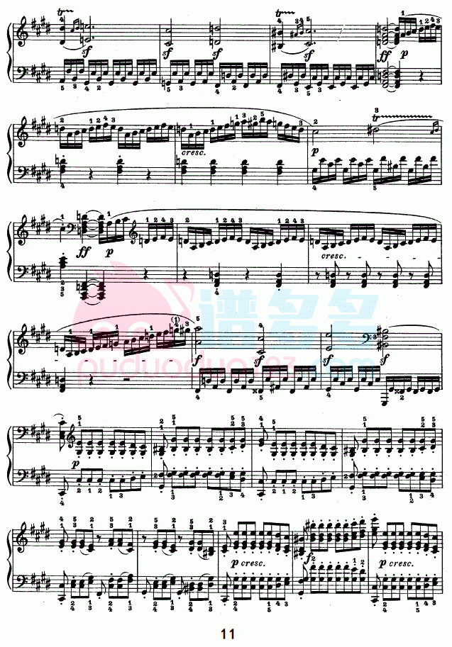 贝多芬钢琴曲月光曲p3(月光曲钢琴曲完整,贝多芬月光第三乐章)