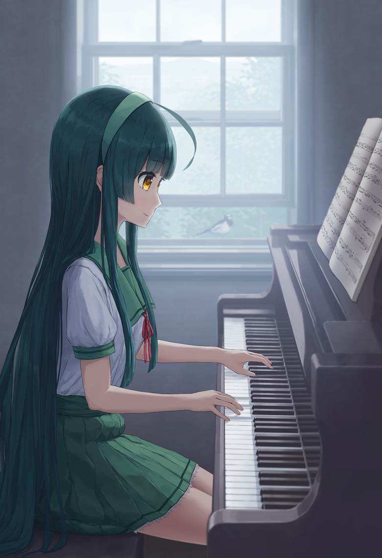 女生弹钢琴头像卡通(弹钢琴的女孩卡通头像)