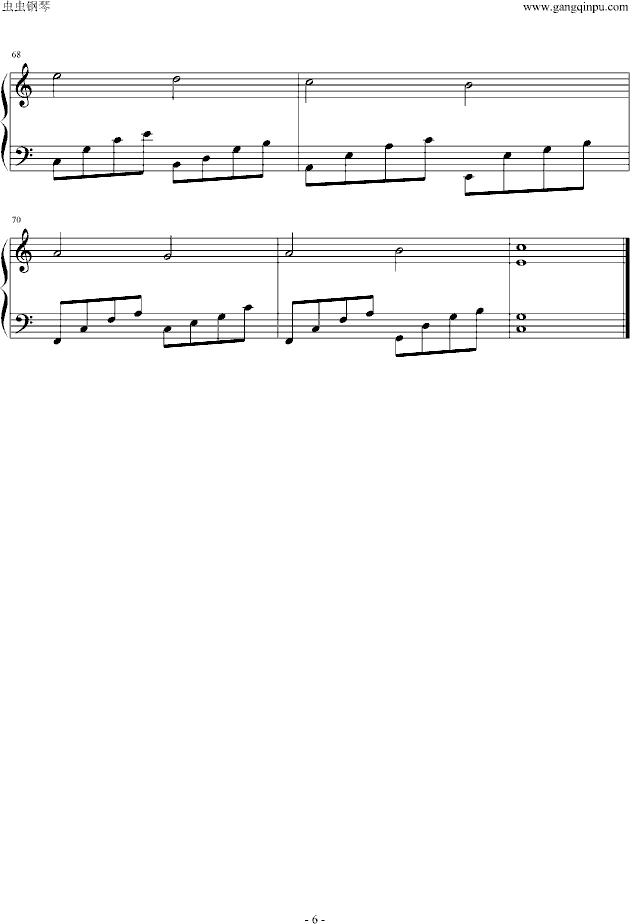 卡农钢琴曲谱五线谱虫虫音乐(最易上手的钢琴曲卡农简谱)