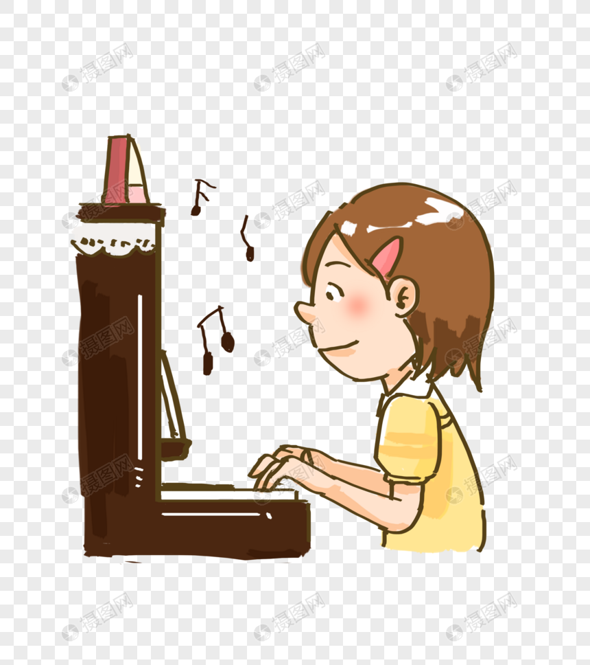 弹钢琴的女孩画(弹钢琴的女孩画画)