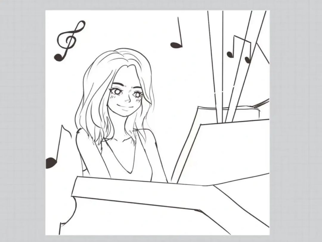 弹钢琴的女孩简笔画(弹钢琴的女孩简笔画可爱)