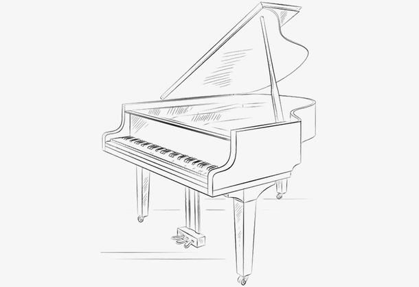 钢琴键盘简笔画图片黑白制作(钢琴键盘简笔画图片黑白制作大全)