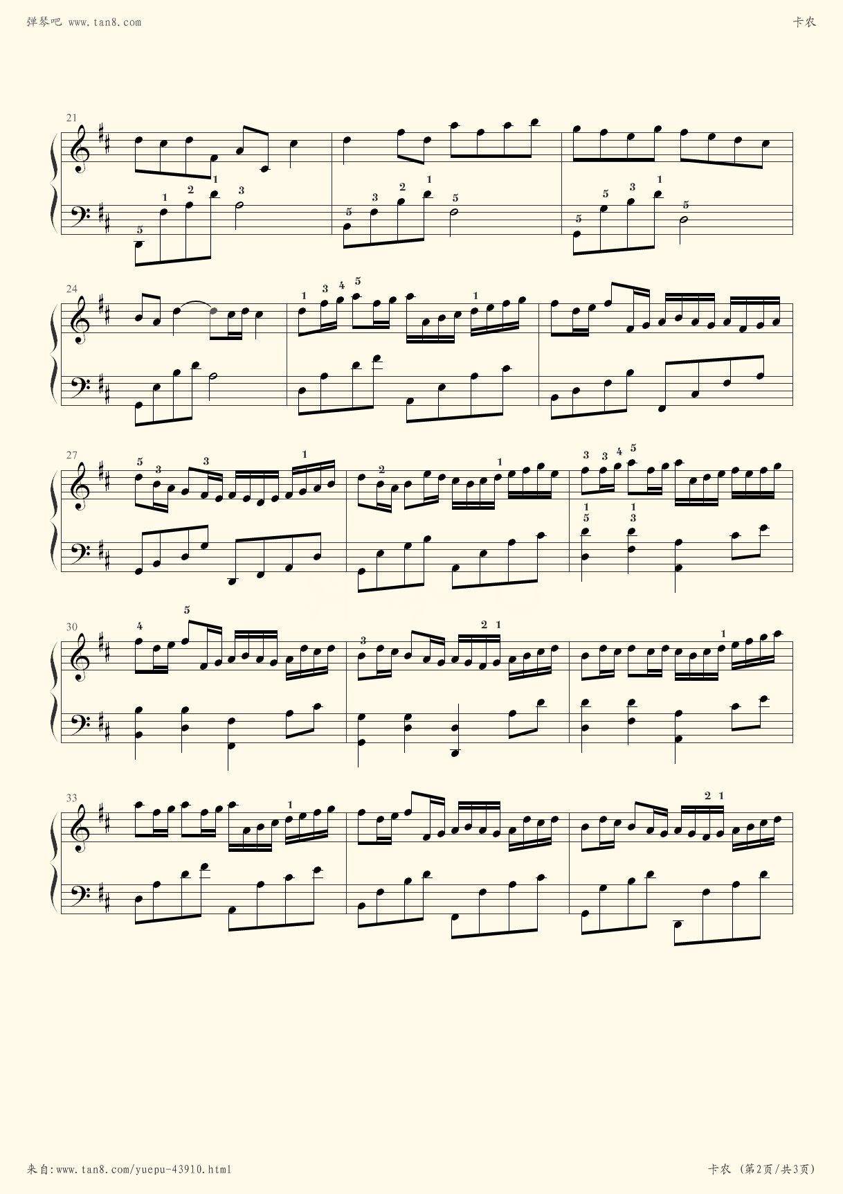 卡农钢琴谱简单版带指法(卡农初学版钢琴谱带指法)