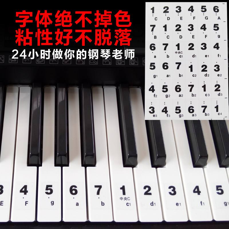 88键钢琴键位图(88键钢琴键盘贴纸对照表)